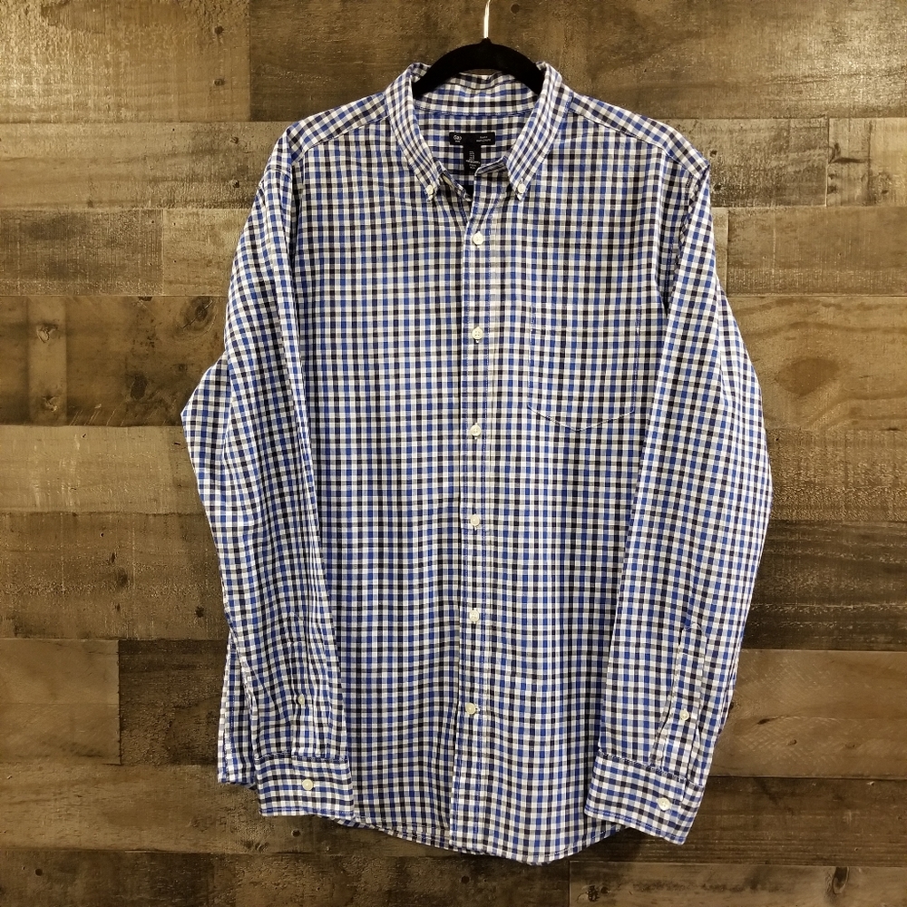 Gap Slim-Fit Gingham Button Down, L - image 4